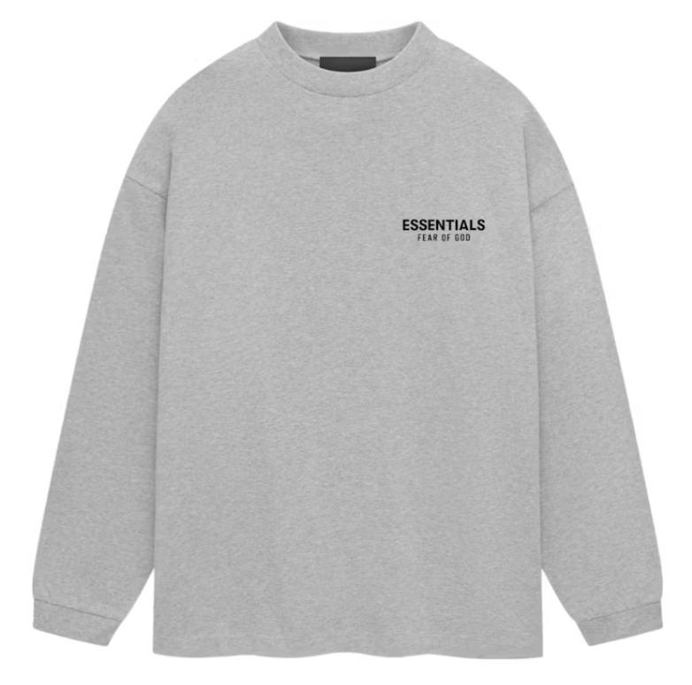 Fear of God Essentials Jersey Long Sleeve T-Shirt Concrete Heather Grey