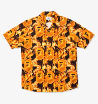 A Bathing Ape Button-Up Flame Open