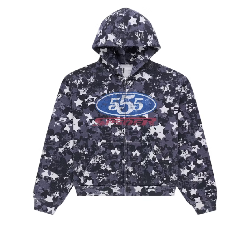 Sp5der R5Cing Zip Hoodie "Blue Camo"