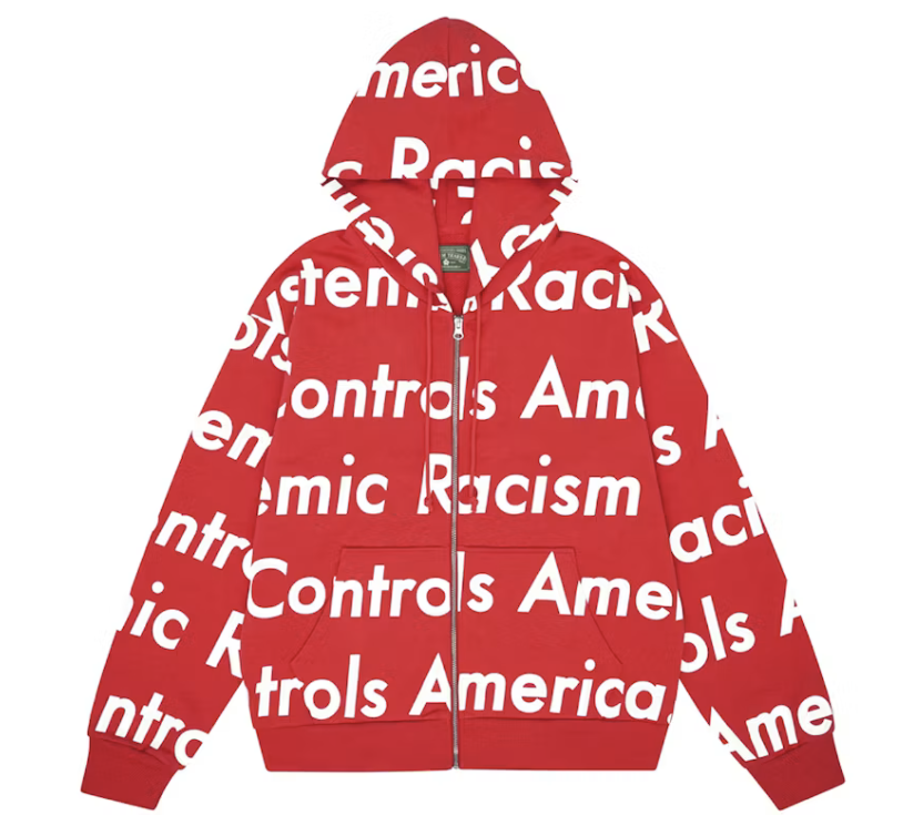 Denim Tears x Arthur Jafa "Systemic Racism Controls America" Zip Up Hoodie (Red)