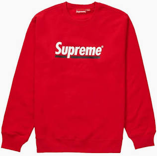 Supreme Underline Crewneck Sweater (Red SS20)