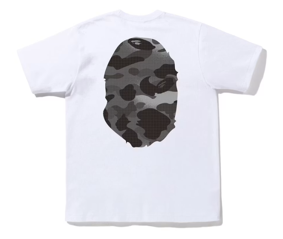A Bathing Ape BAPE Grid Camo Big Ape Head Tee "White/Black" (FW22)