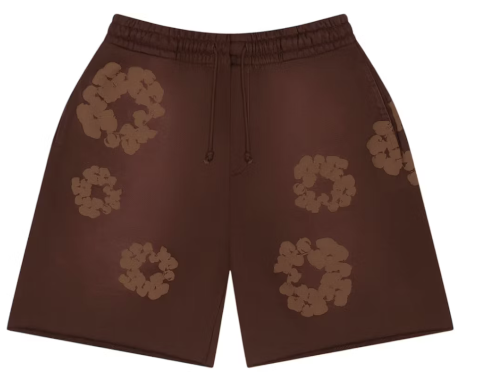Denim Tears Mono Cotton Wreath Sweat Shorts (Brown)