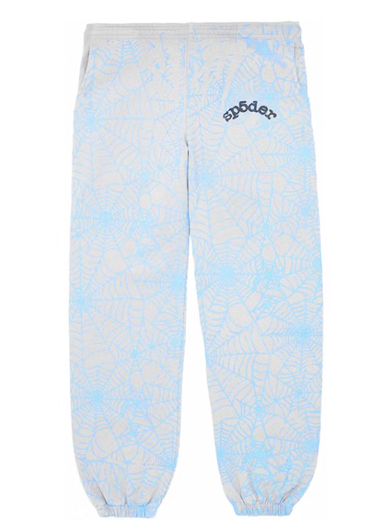 Sp5der AOP Web Sweatpants Heather Grey