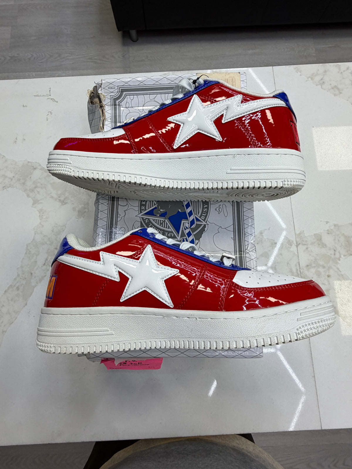 A Bathing Ape Bape Sta Low M2 20th Anniversary Patent Red