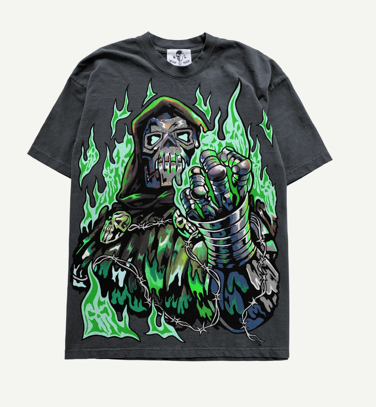 Warren Lotas Metal Face Tee Wash Grey