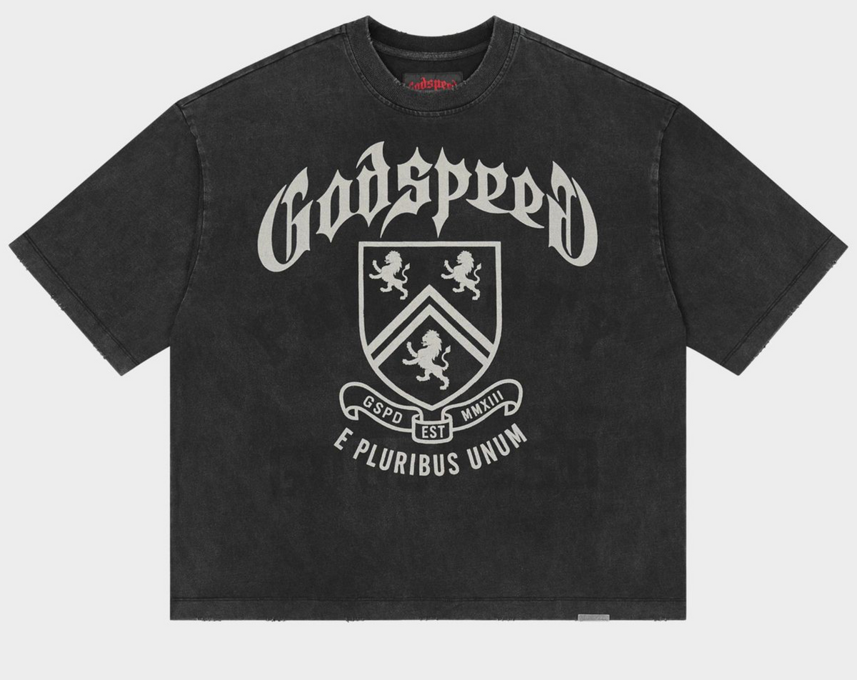 Godspeed Collegiate Tee Shirt (Black Wash)