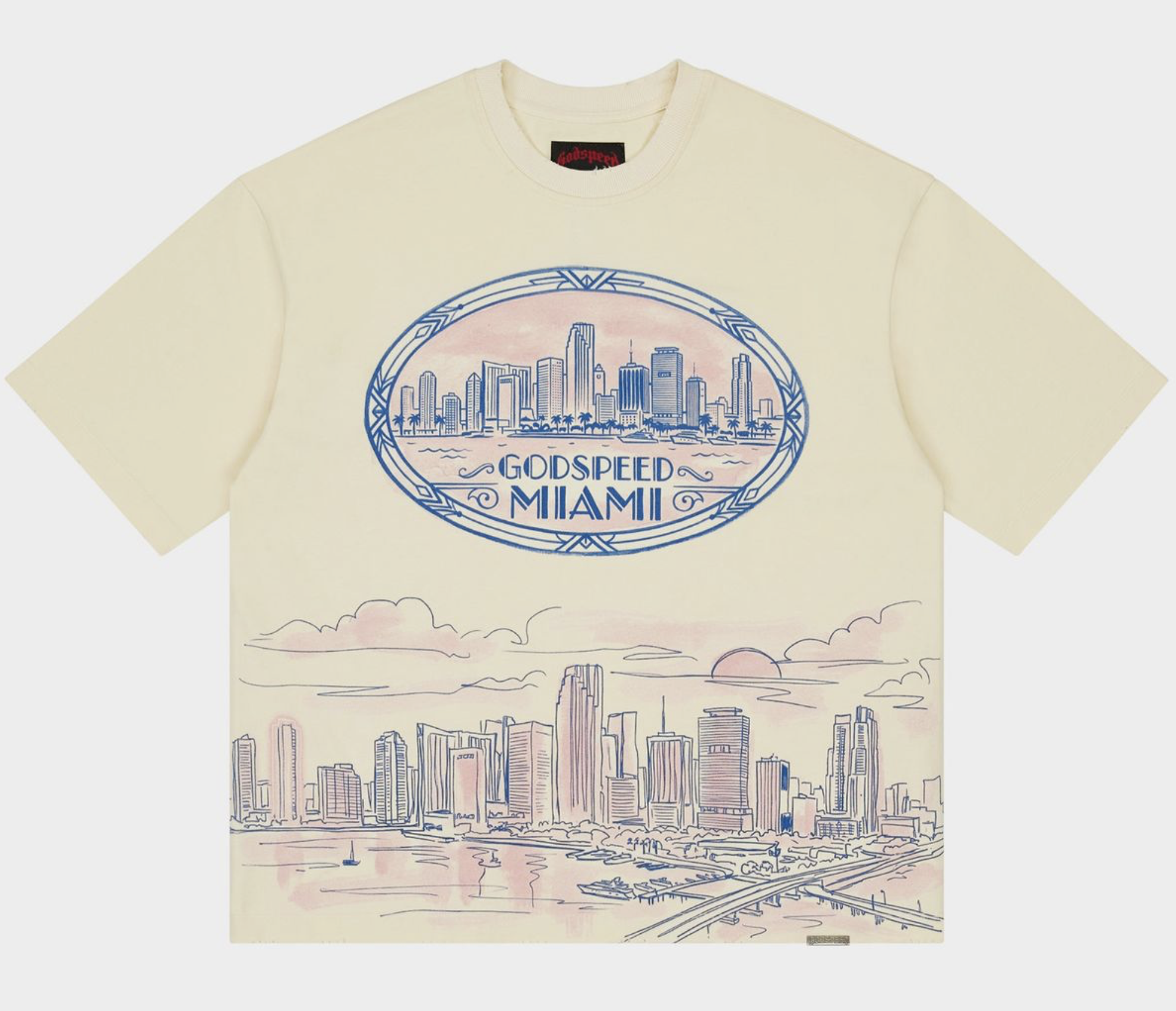 Godspeed "Miami Skyline" Tee Shirt (Bone)