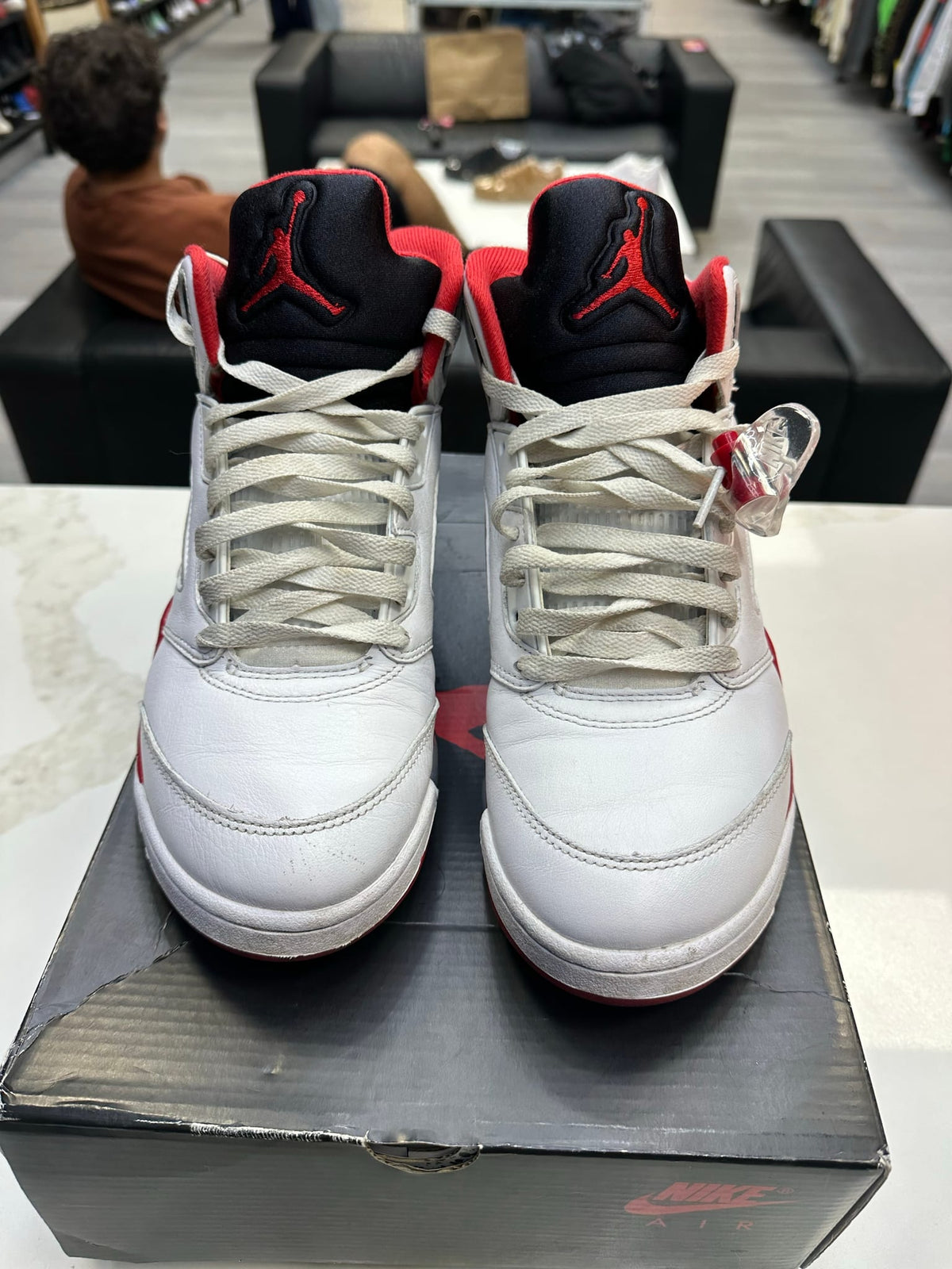 Jordan 5 Retro Fire Red Black Tongue (2025)