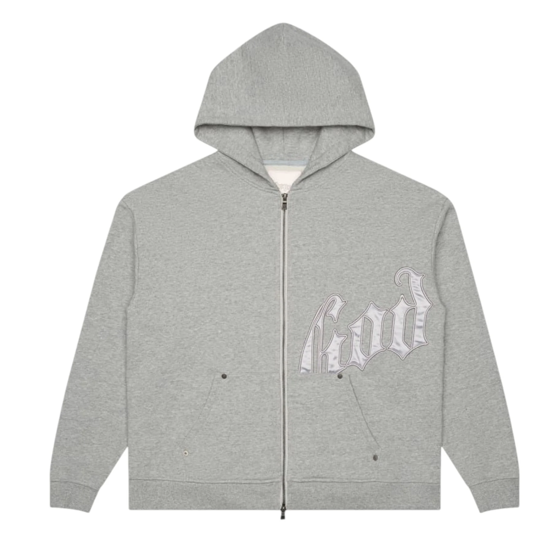 Godspeed OG Logo Zip Up Hoodie v2 Satin Boom (Grey/Silver)