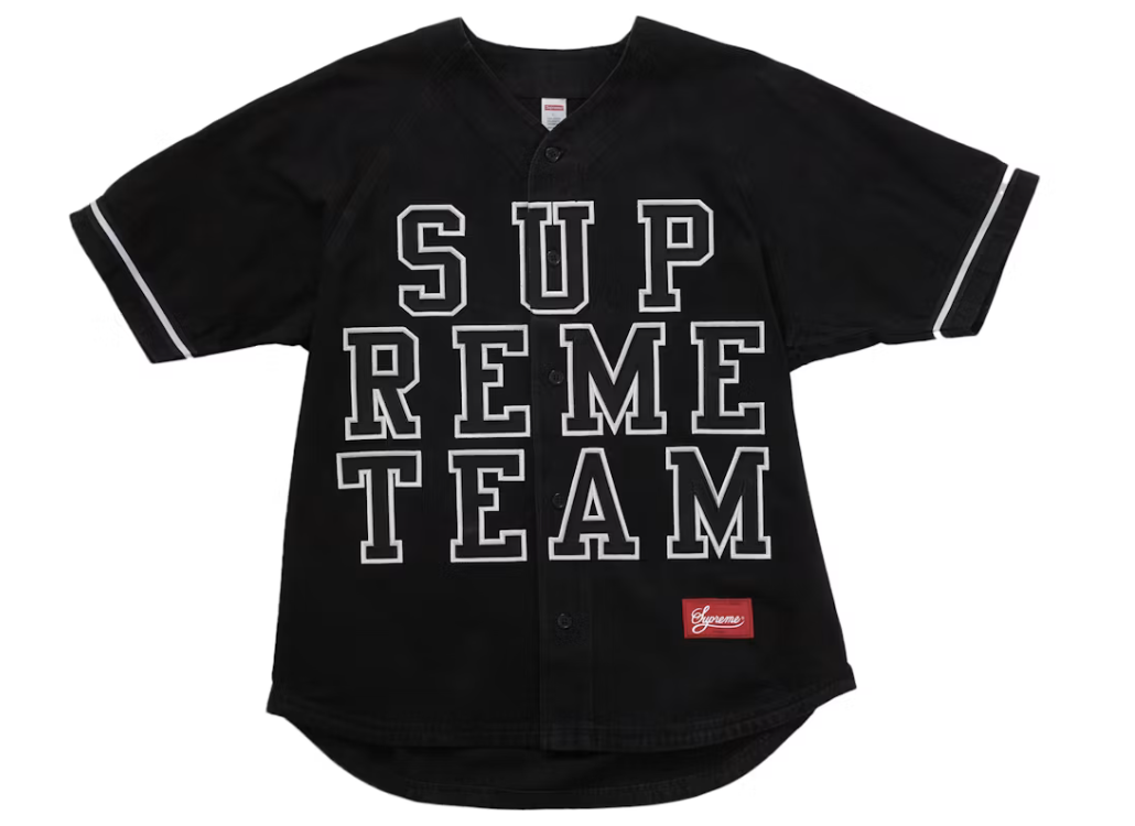 Supreme Denim Baseball Jersey (Black) (FW22)