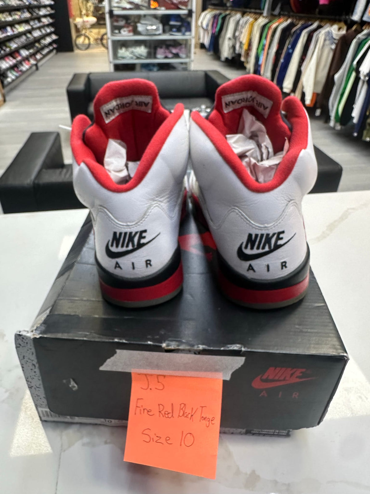 Jordan 5 Retro Fire Red Black Tongue (2025)