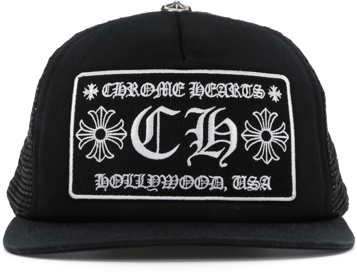 Chrome Hearts CH Hollywood Trucker Hat Black/Black