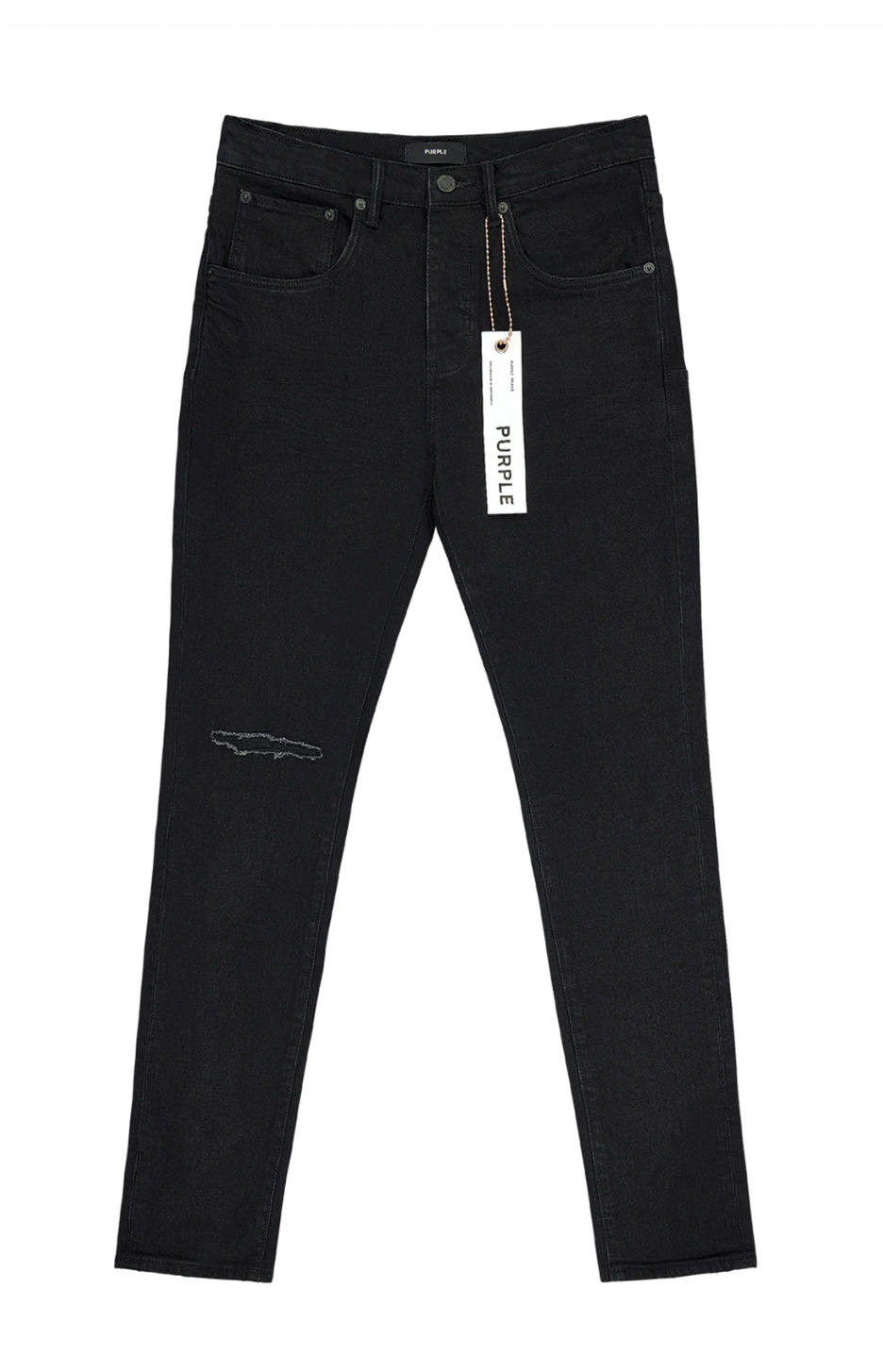 Purple Brand  Knee Slit Rinse Slim Jean Black