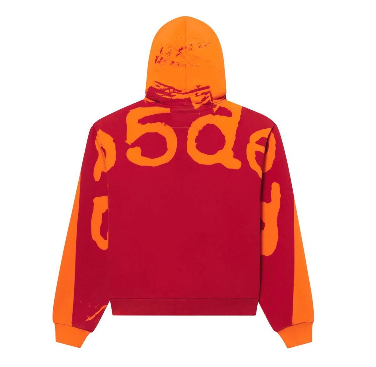 Sp5der Overprint Zip Hoodie Tangerine