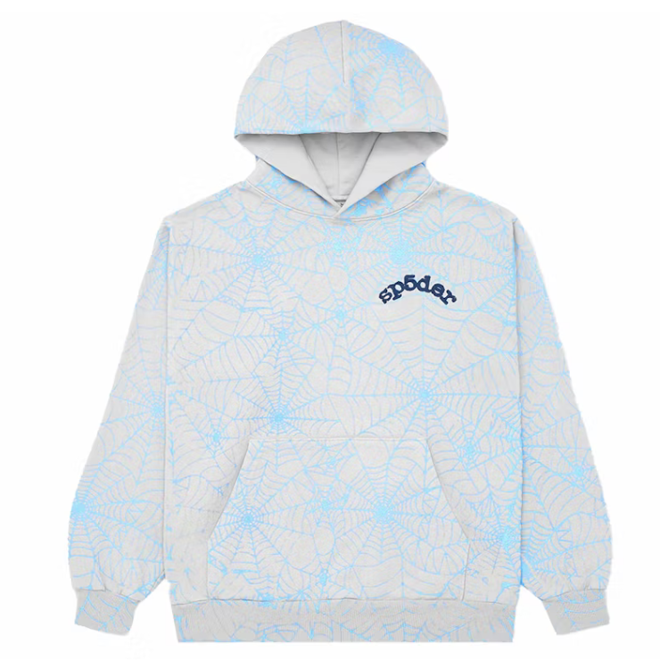 Sp5der AOP Web Hoodie Heather Grey