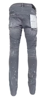 Purple Brand Worn Grey Knee Slit Jeans
