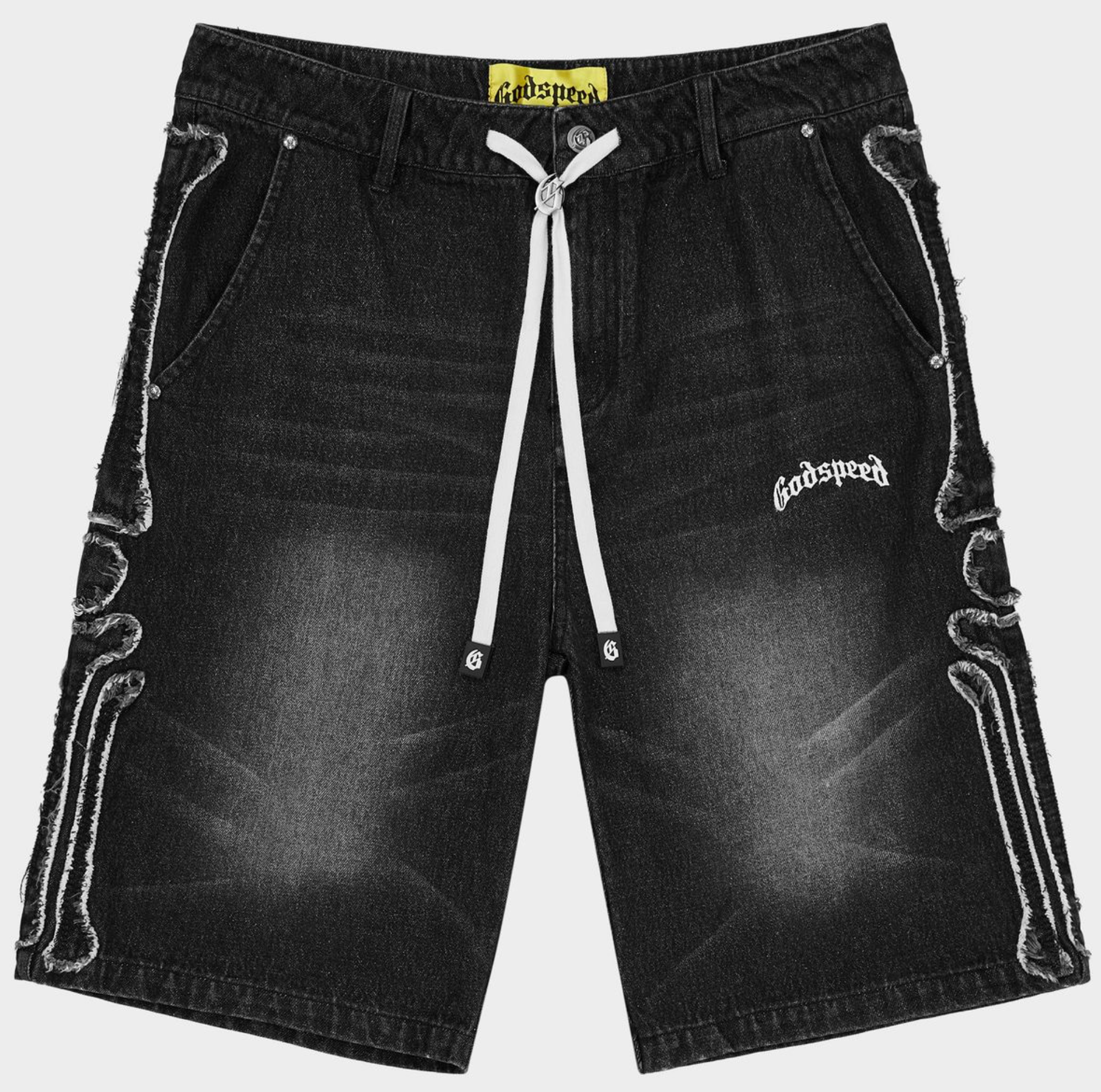 Godspeed Fémur Frayed Denim Shorts (Black)