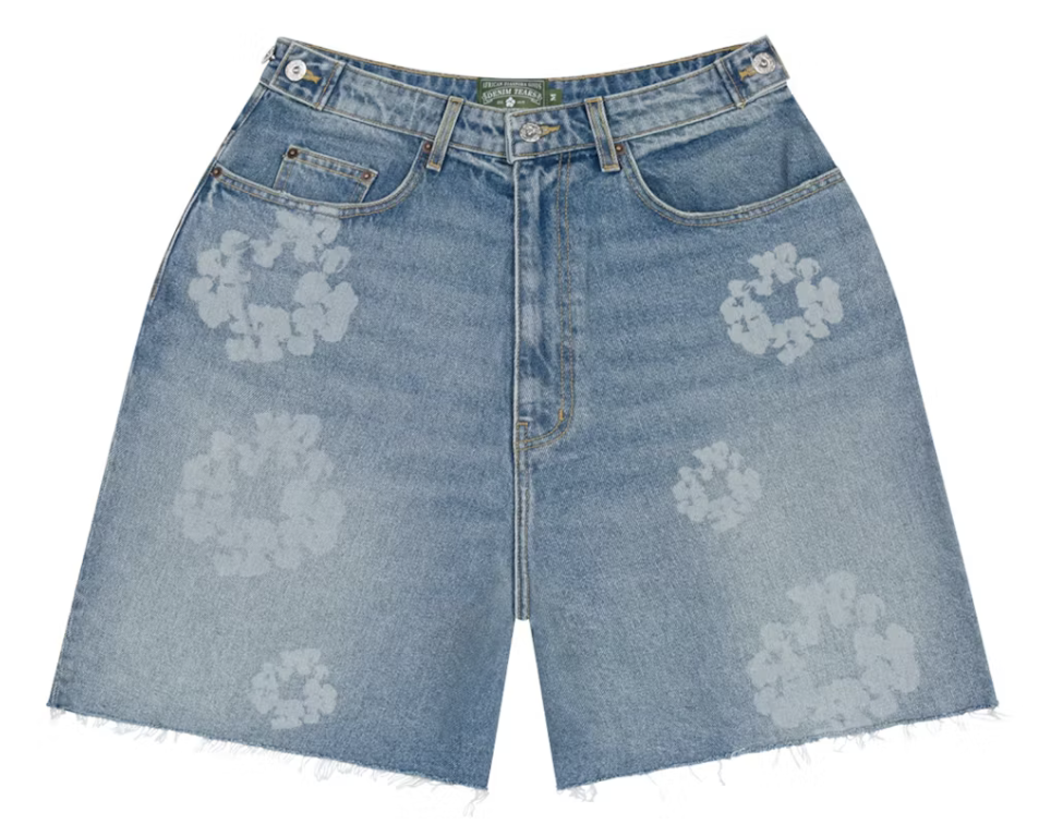 Denim Tears Laser Wreath Denim Jean Shorts (Blue)