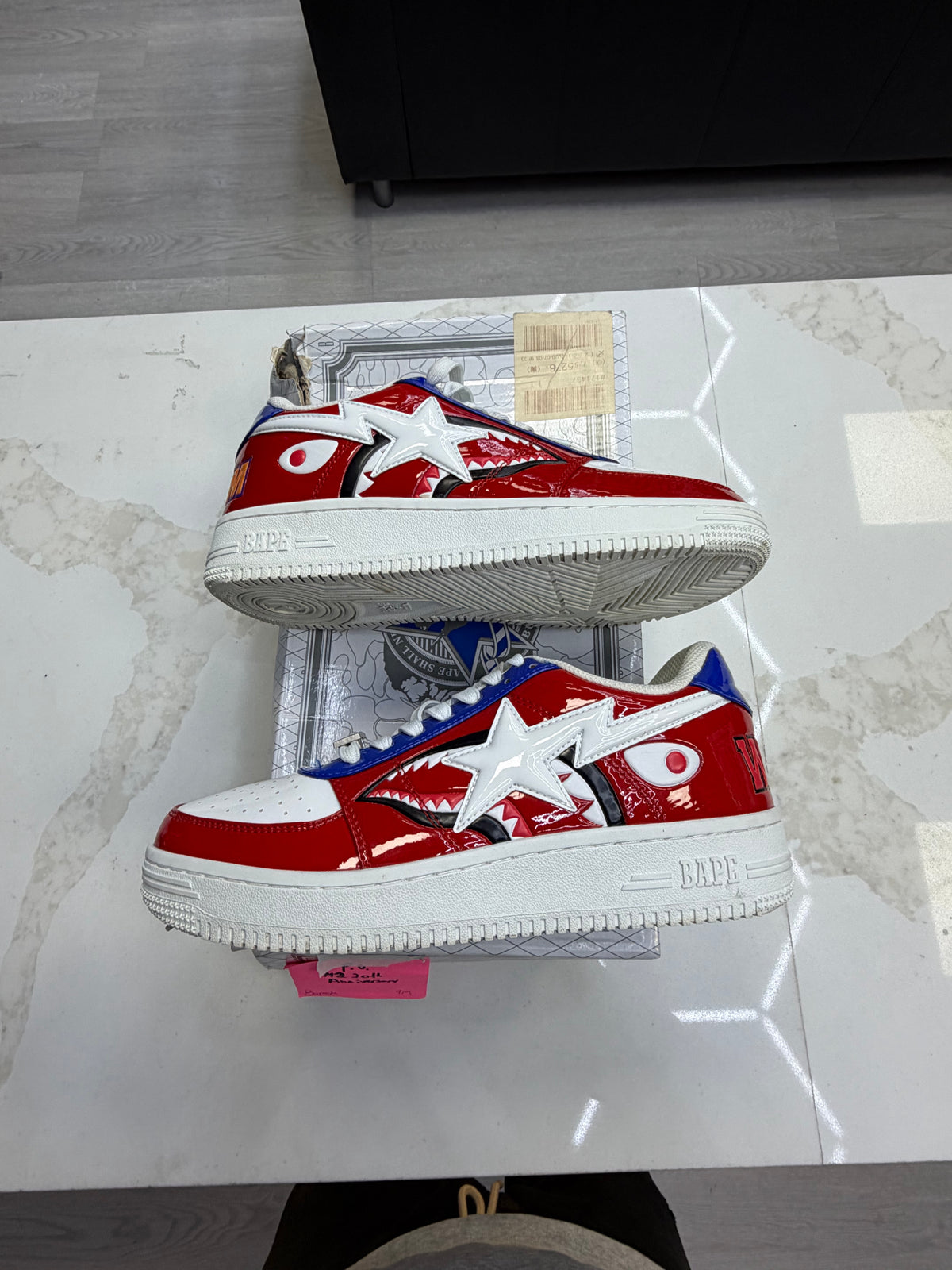 A Bathing Ape Bape Sta Low M2 20th Anniversary Patent Red