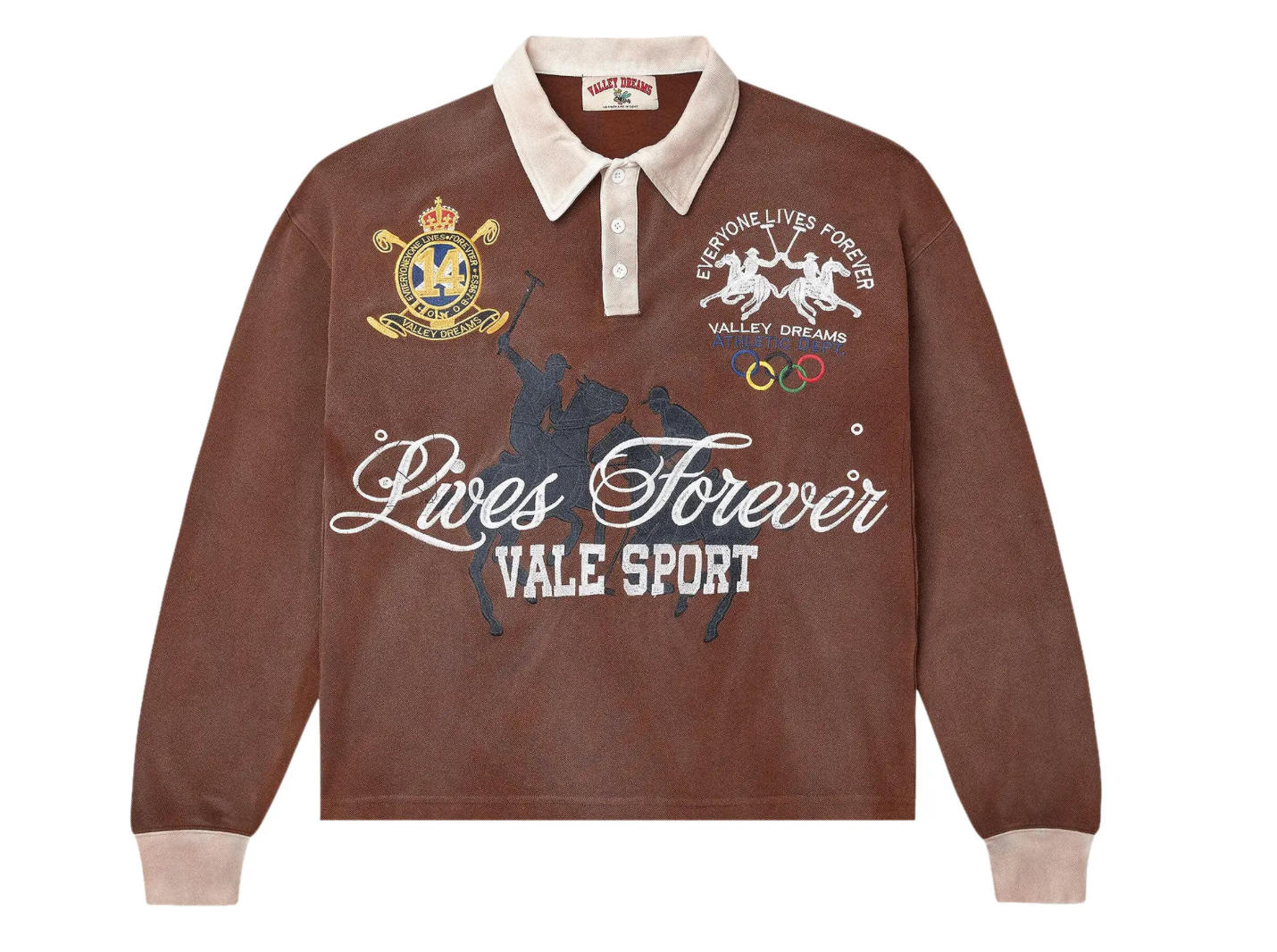 Vale Forever 'Vanderbilt' Rugby Shirt (Brown)