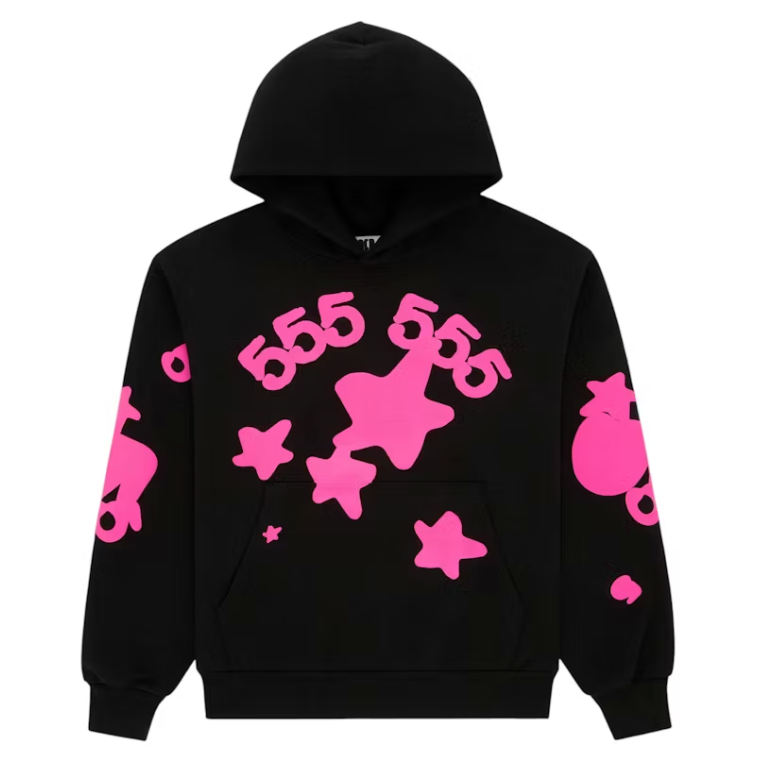 Sp5der Beluga Angel Number Hoodie Black
