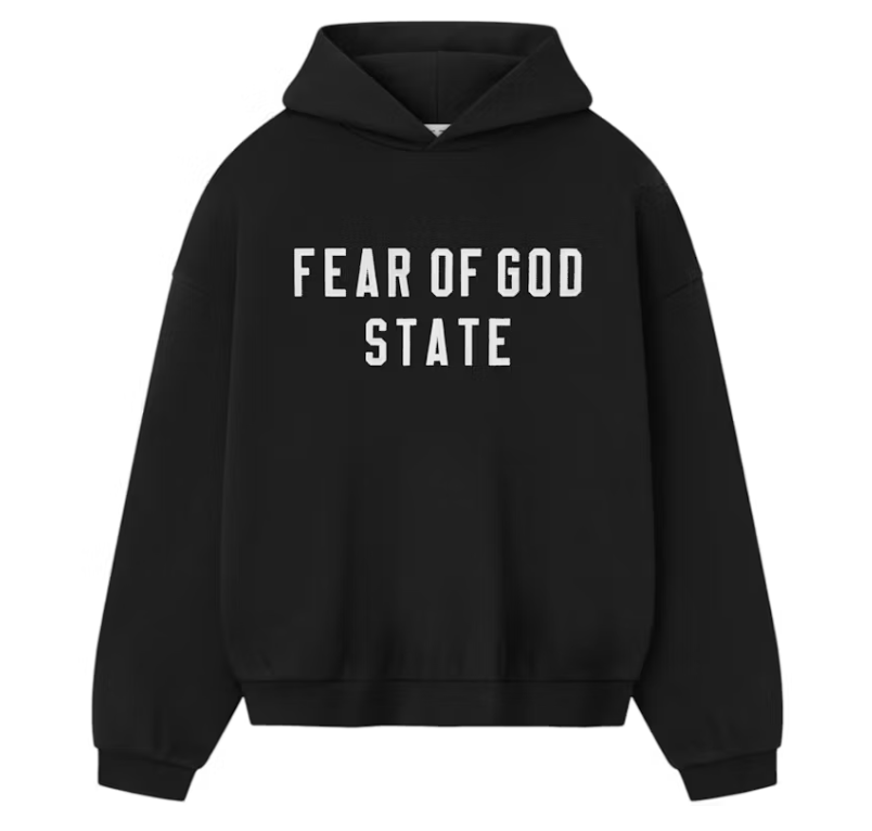 Fear of God Essentials 90's Fleece Hoodie Jet Black