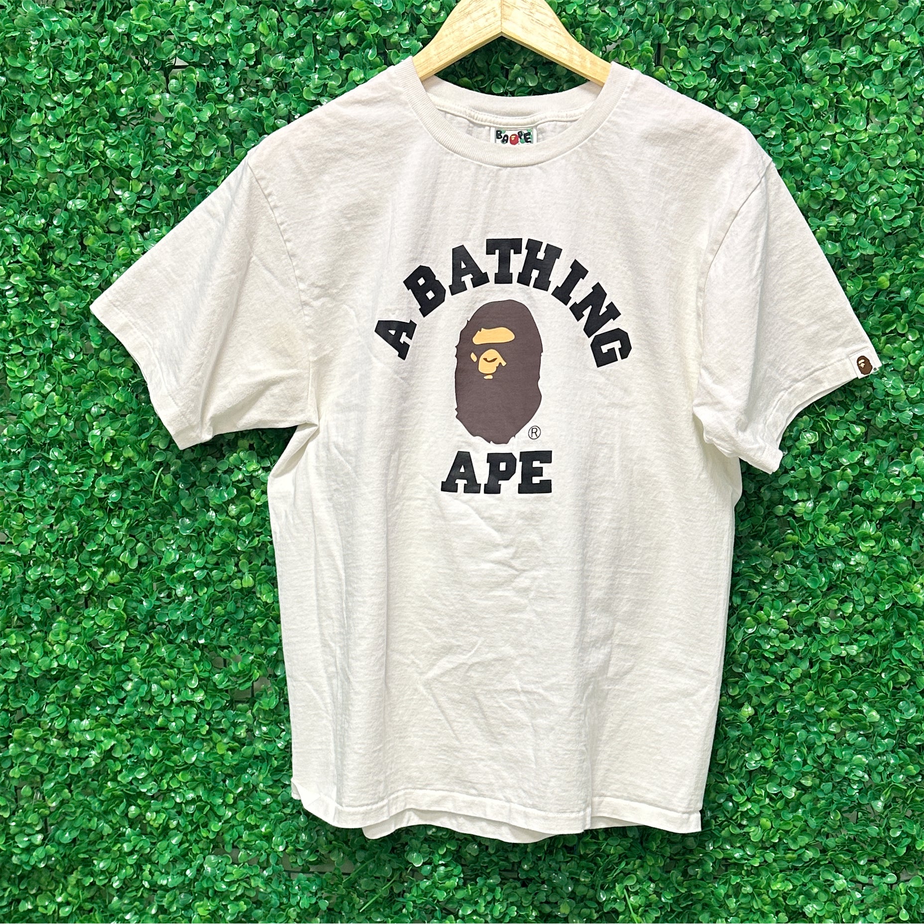 BAPE By A Bathing Ape College Tee Shirt (White) (Pre-Owned)