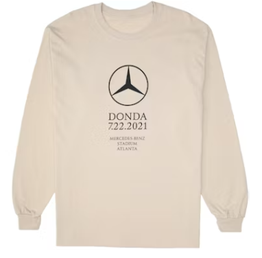 Kanye Donda Cream Tee "Listening Mercedes Party" (pre-owned)