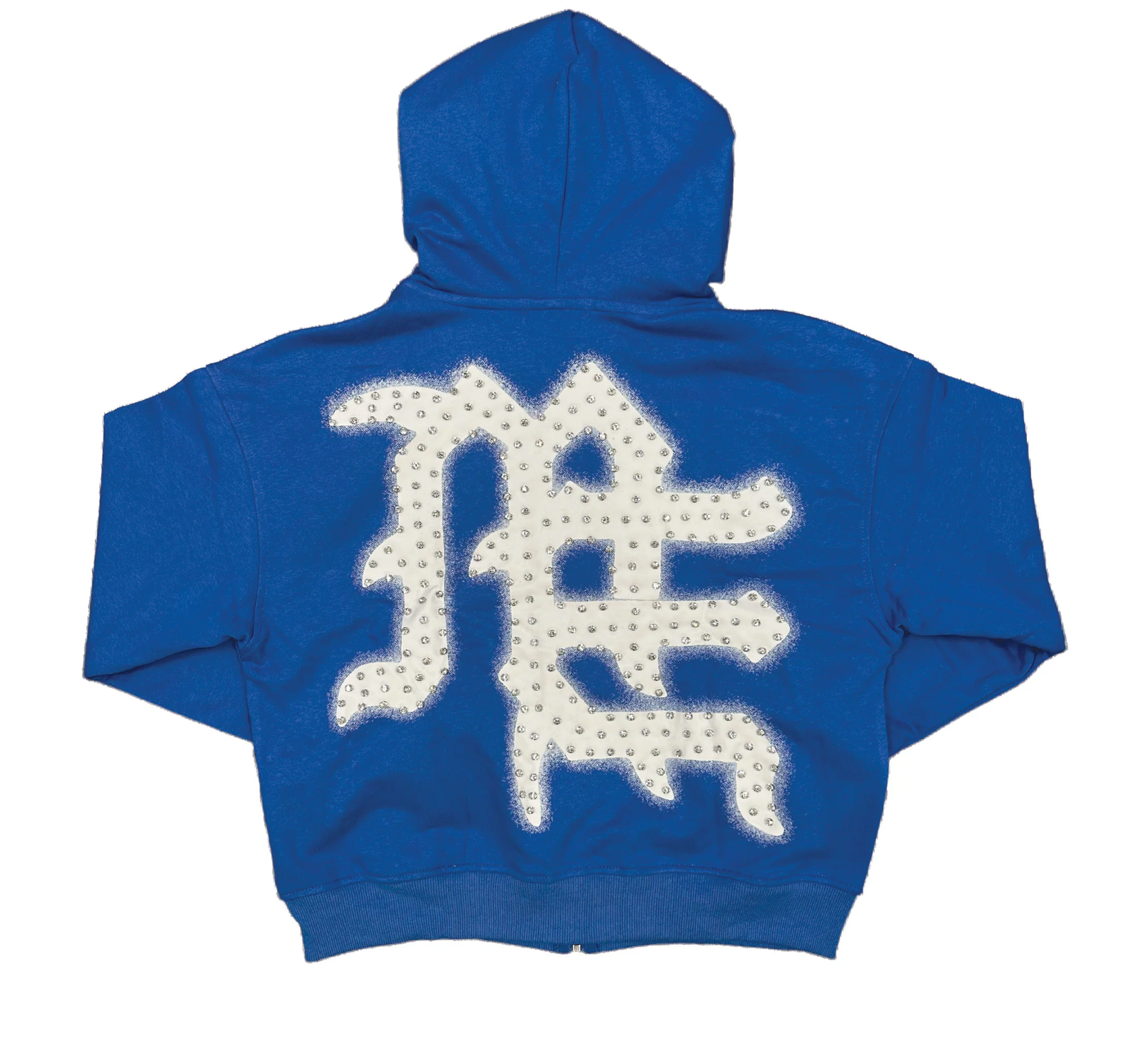 Mixed Emotions "End" Rhinestone Hoodie (Blue)