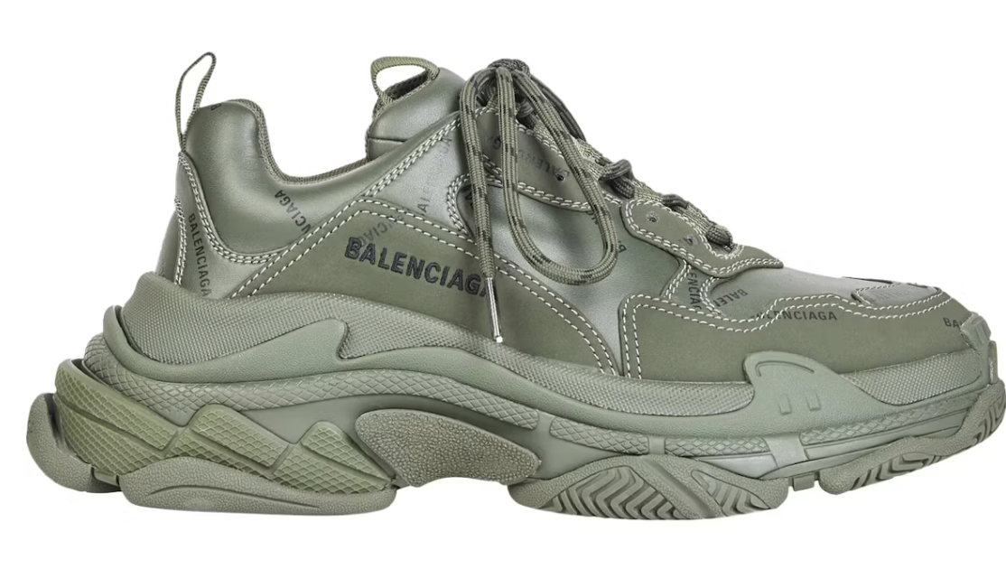 Balenciaga All Over Logo Triple S Green Black