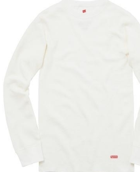 Supreme Hanes Thermal Long Sleeve (White)