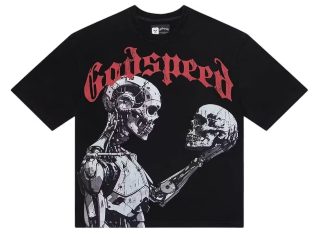 Godspeed Mankind Vs AI Tee Shirt (Black/Red)