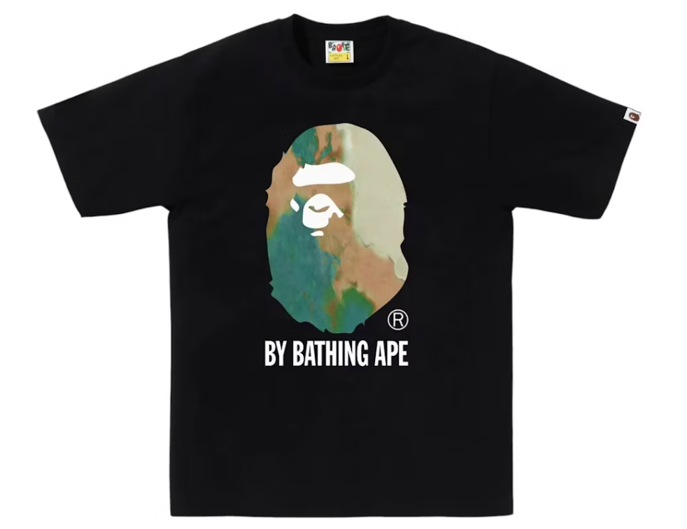 BAPE By A Bathing Ape Tie Dye Tee Shirt (Black/Green)