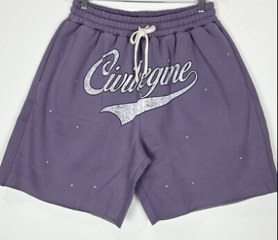 Civil Regime Rhinestone Shorts "Hazy Purple"