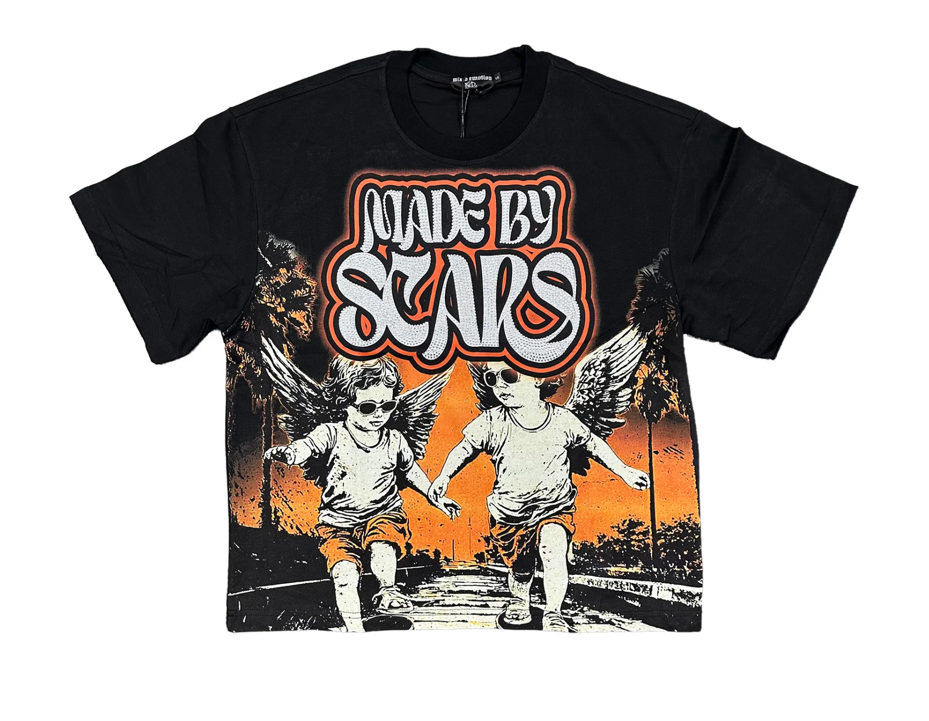 Mixed Emotions 'Twin' Rhinestone Black Tee