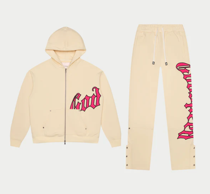 Godspeed OG Logo Sweatsuit "Bone/Pink"