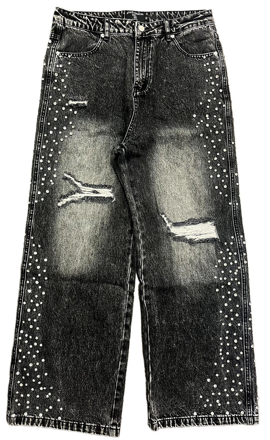 Mixed Emotions "Stone" Baggy Jeans (Grey)