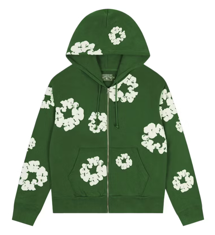 Denim Tears Cotton Wreath Zip-up Hoodie "Green"