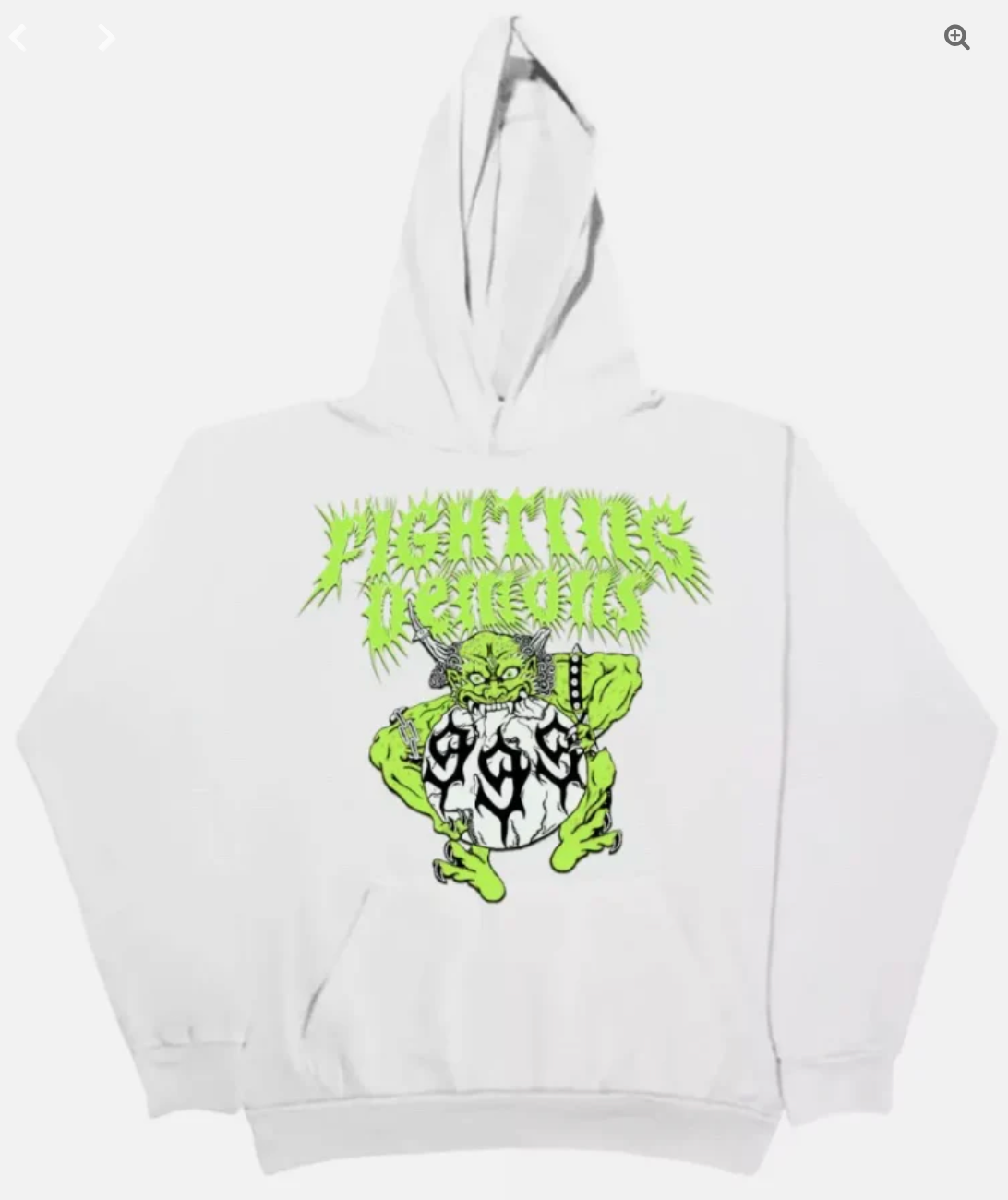 Vlone Juice Wrld "Fighting Demons" Hoodie White Slime