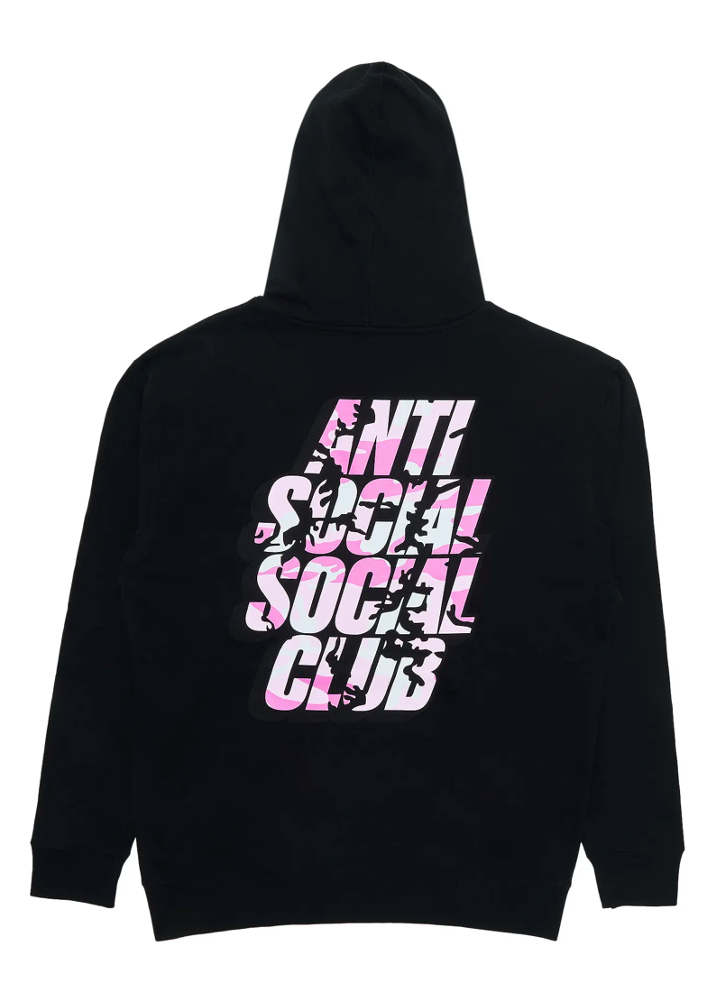Anti Social Social Club Blocked Pink Camo Hoodie 'Black'