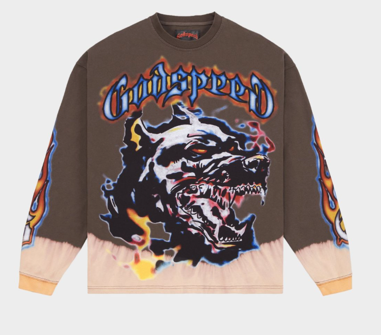 Godspeed "Off the Leash" Long Sleeve Tee Shirt Light Brown
