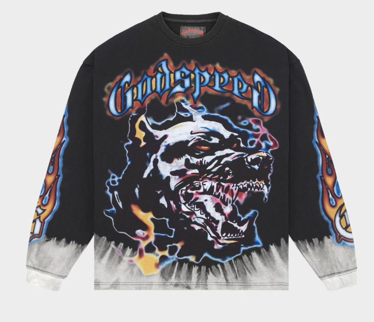 Godspeed "Off the Leash" Long Sleeve Tee Shirt Black Wash