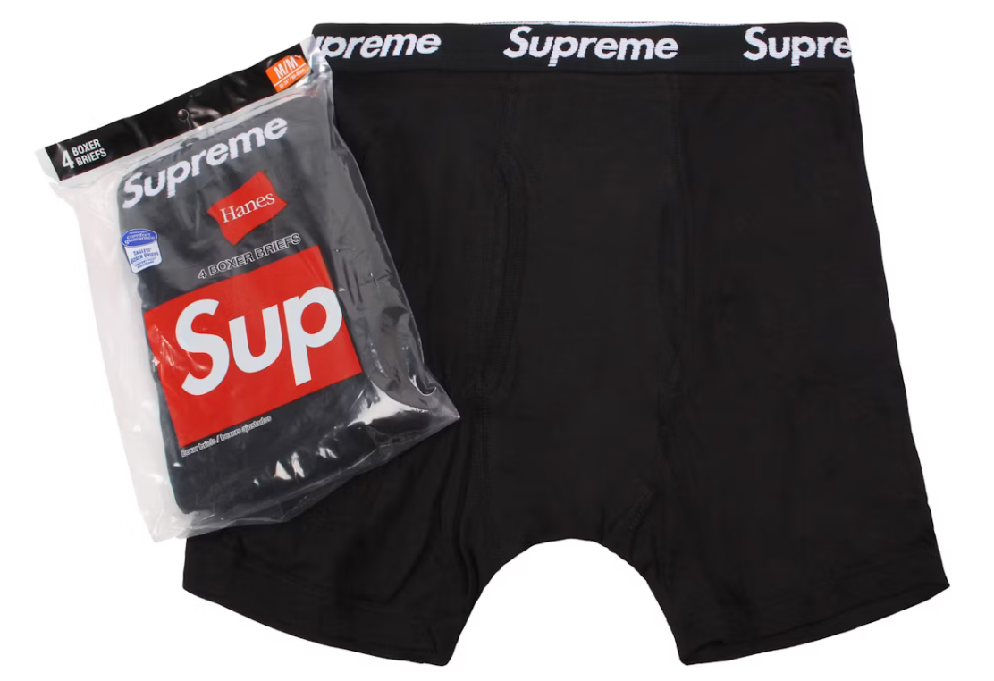 Supreme x Hanes Boxer Briefs 4 Pack (Black)