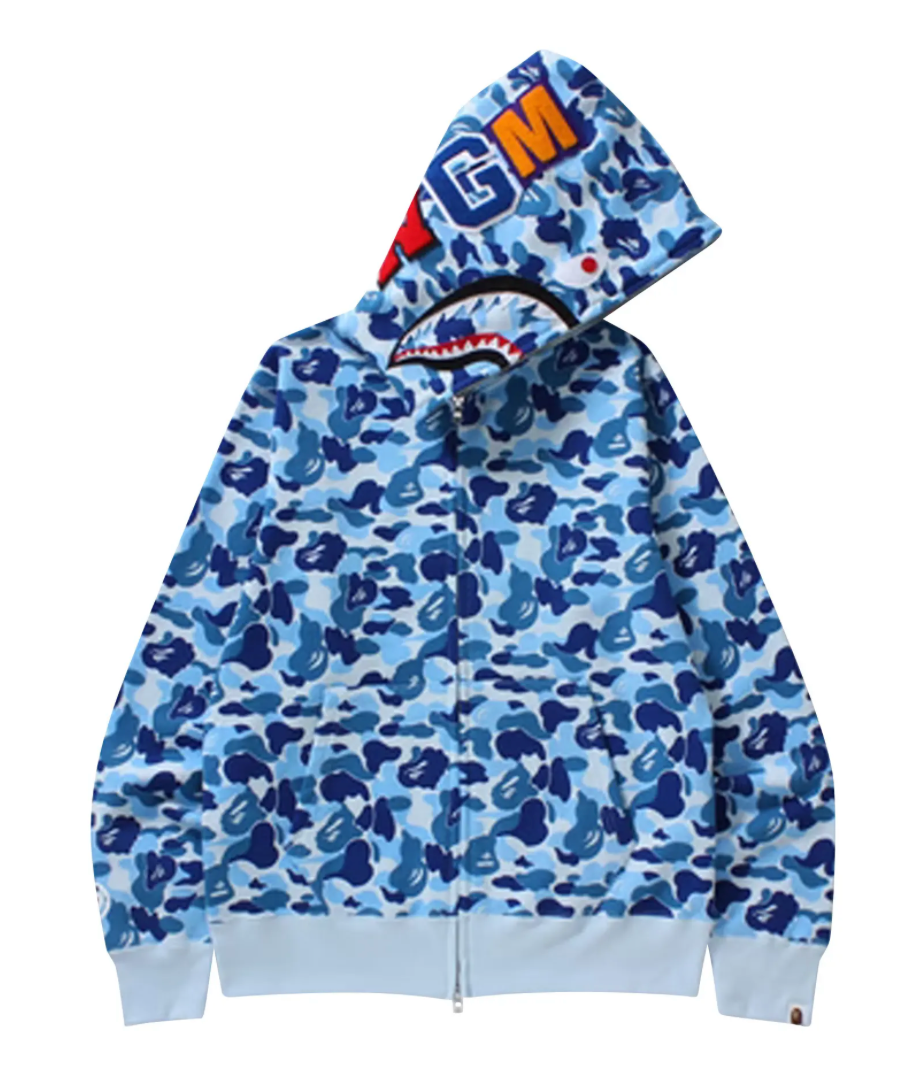 BAPE By A Bathing Ape ABC Camo Shark Full-Zip Hoodie (Blue)