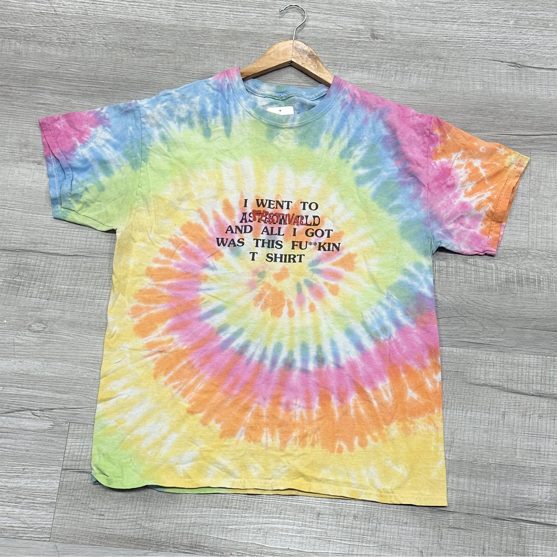 Astroworld Travis Scott Tie Dye "All I Got Was This Shirt" Tee (Pre-Owned)