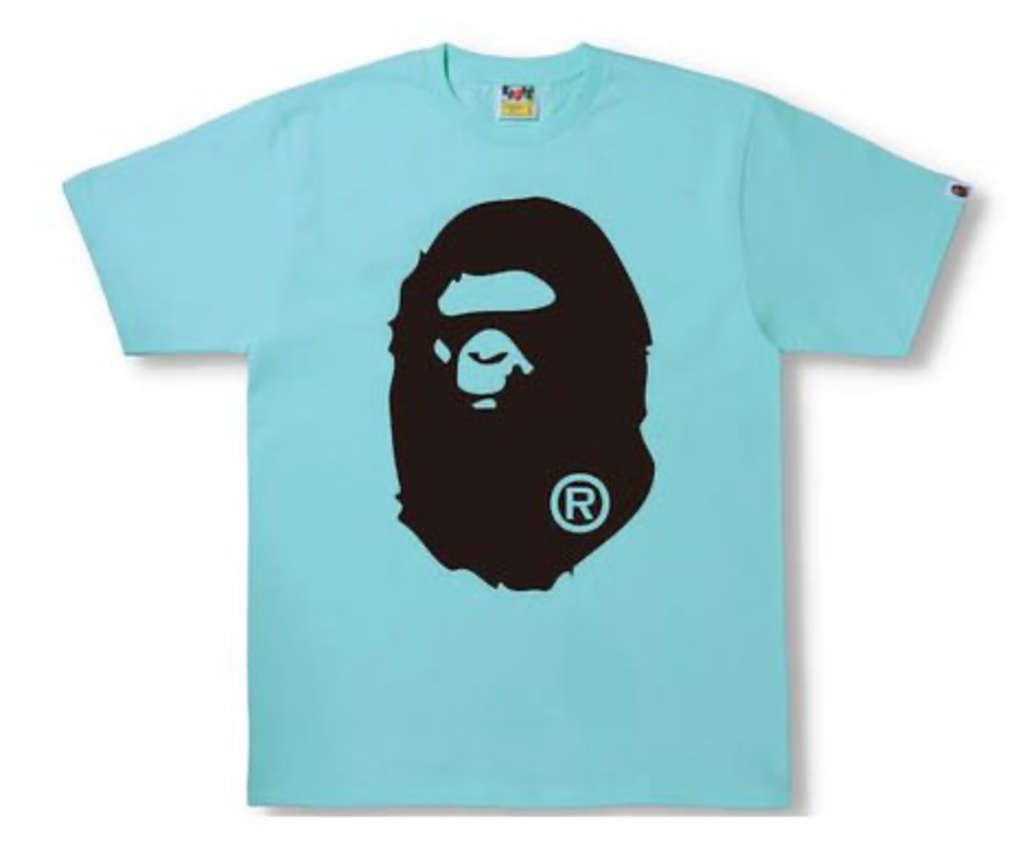 BAPE By A Bathing Ape Bicolor Big Head Ape Tee Shirt "Sax For Men" (Blue) (SS22)