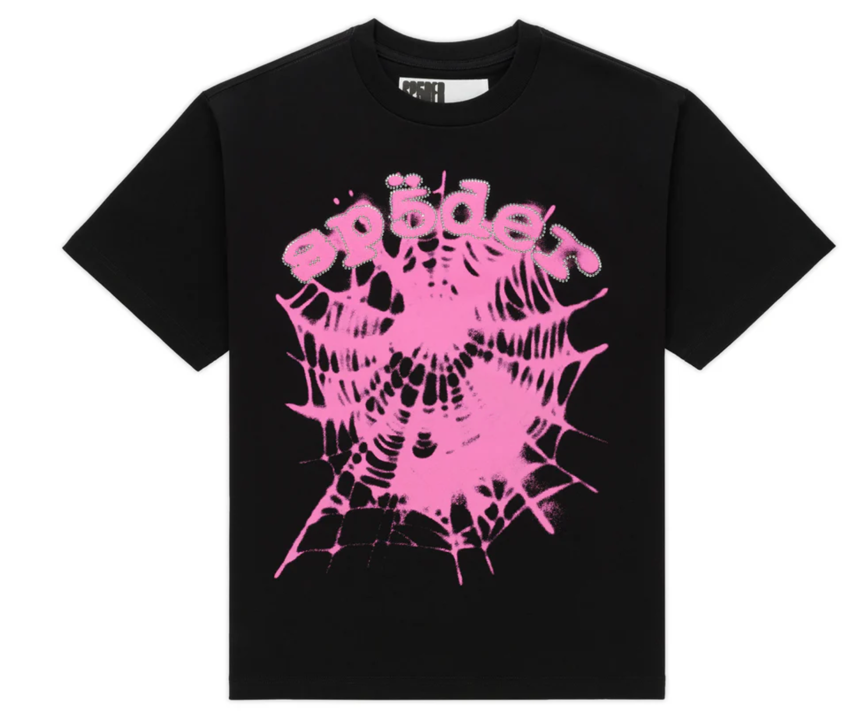 Sp5der Scattered OG Web V2 Tee (Black/Pink)