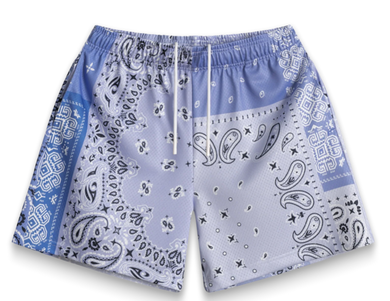 Bravest Studio "Sky Patchwork Paisley" Shorts